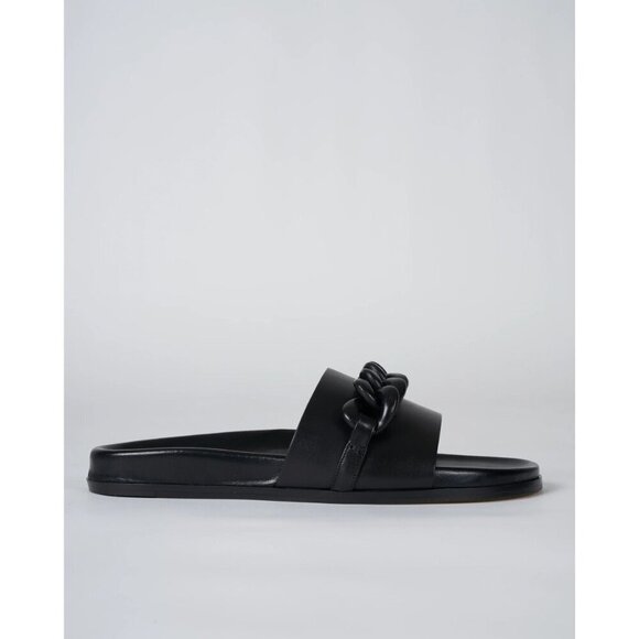 Marion Parke Christine Chain Slide Sandal Black Womens Size 37 7 - Picture 4 of 12